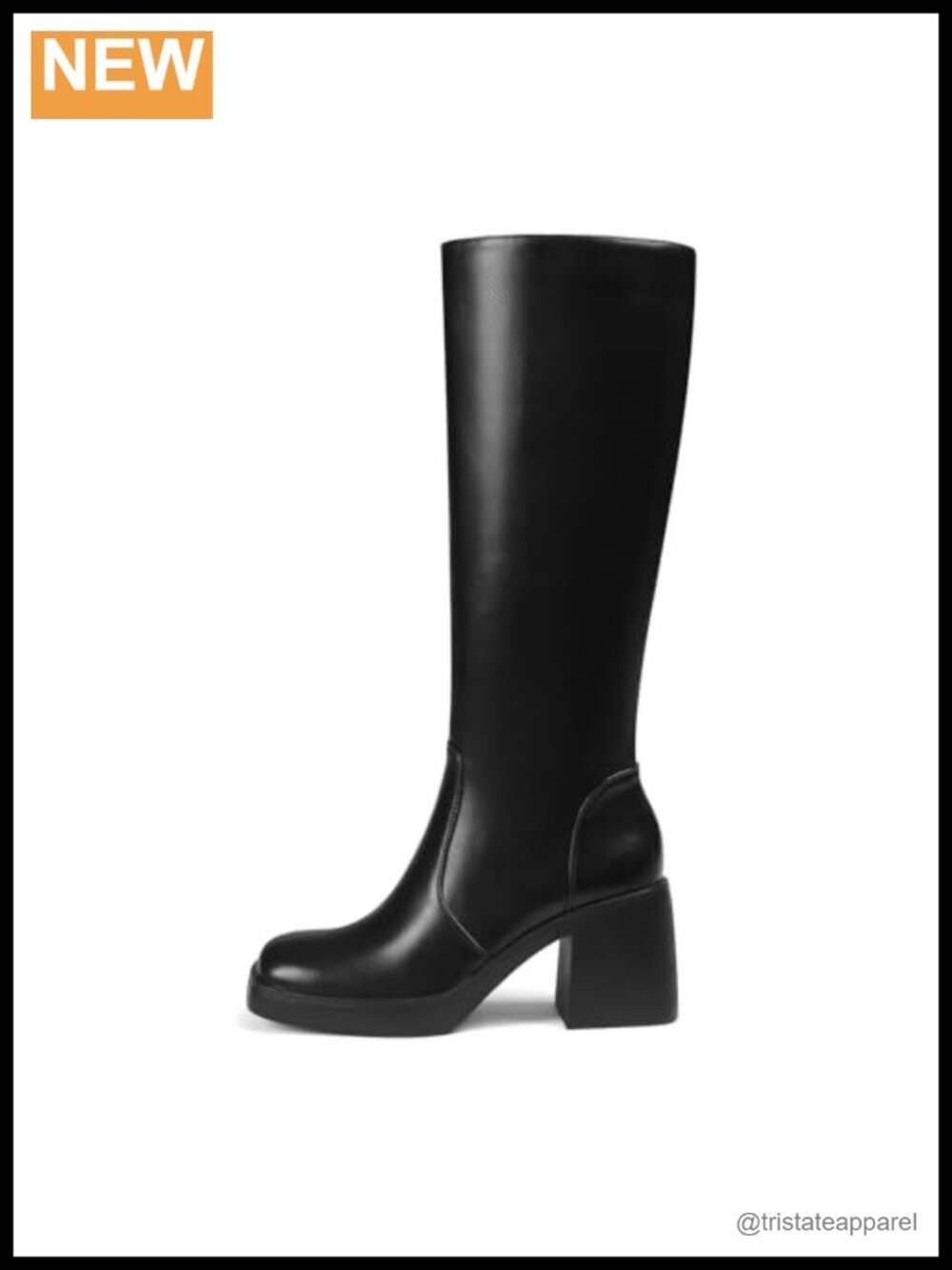Square Toe Knee High Boots Women Platform Chunky Heel